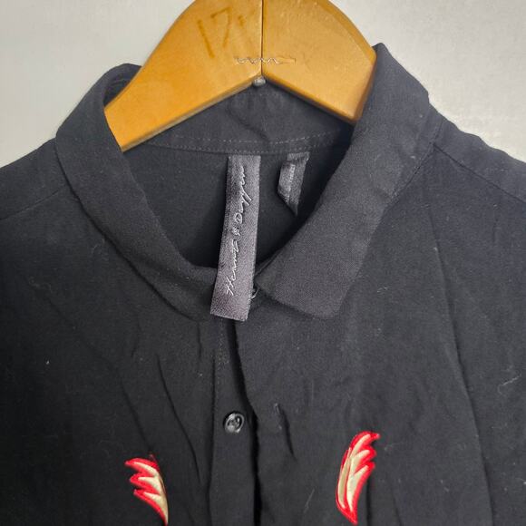 Heart & Dagger Black Exotic Embroidered Long Sleeve, Medium - Picture 5 of 6